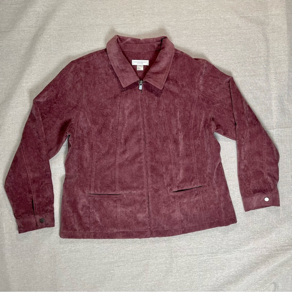 Christopher & Banks | Petite Mauve Lightweight Zip-Up Jacket | PXL